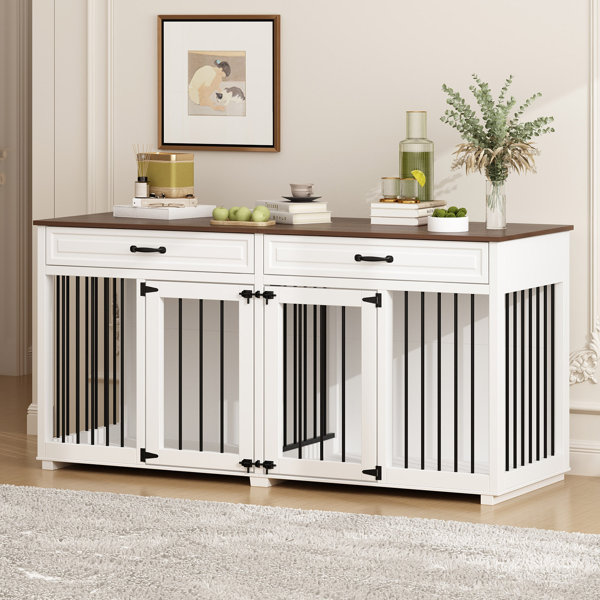 Dog crate furniture for 2 clearance dogs